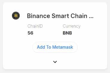 ajouter la binance smart chain pour metamask automatiquement